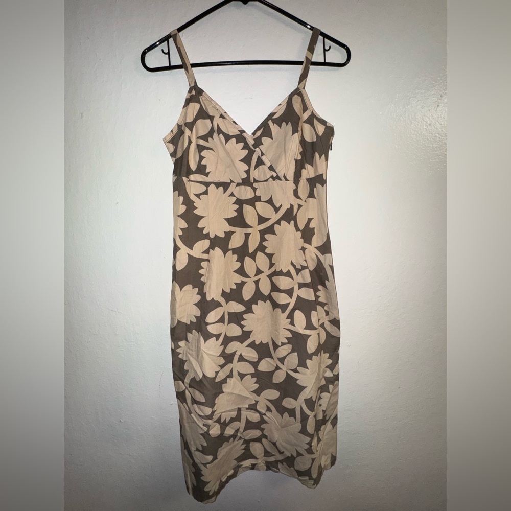 Floral Beige and Brown Dress